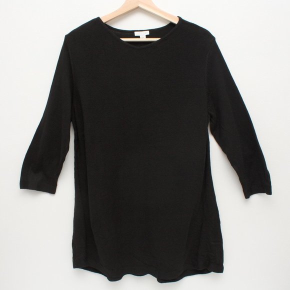 J Jill 3/4 Sleeve Pullover Sweater Medium Black - Picture 1 of 4